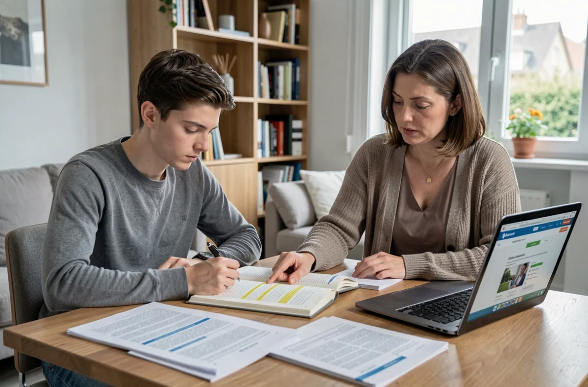 Étudiant en révision d'anglais accompagné par un tuteur Anacours à Nantes