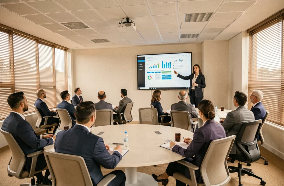 Formatrice de la CCI des Landes animant une session de formation continue pour des professionnels
