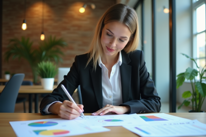 Femme d'affaires en réunion de planification