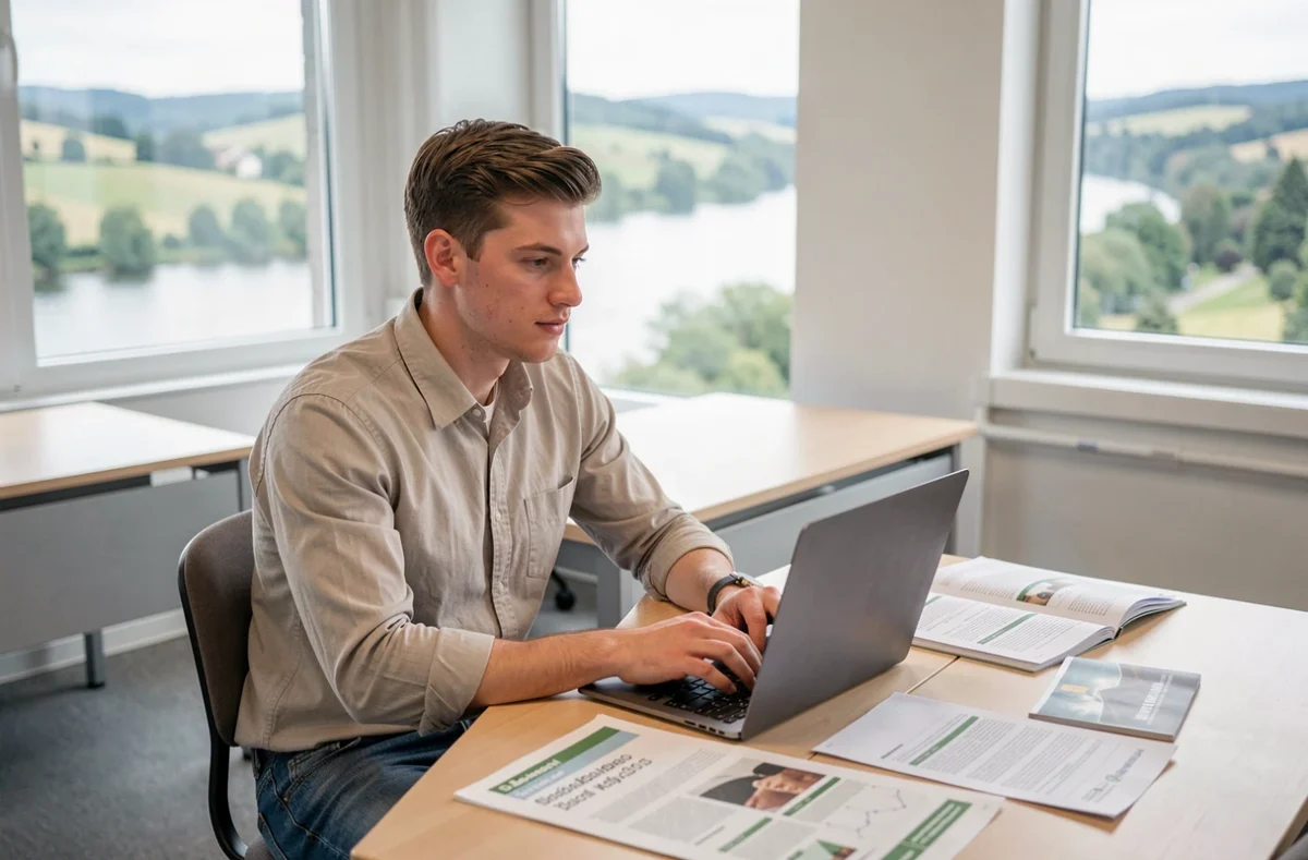 Étudiant en alternance travaillant dans les locaux du Groupe Alternance Besançon