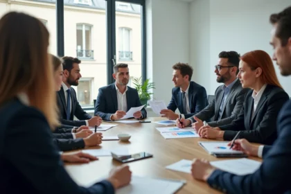 Groupe de professionnels à Paris en réunion