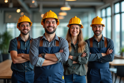 Groupe de professionnels divers dans un bureau moderne